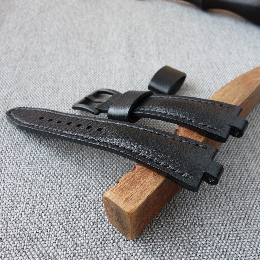 Black buffalo Watch Strap for Bvlgari Diagono, Aluminium - Image 4