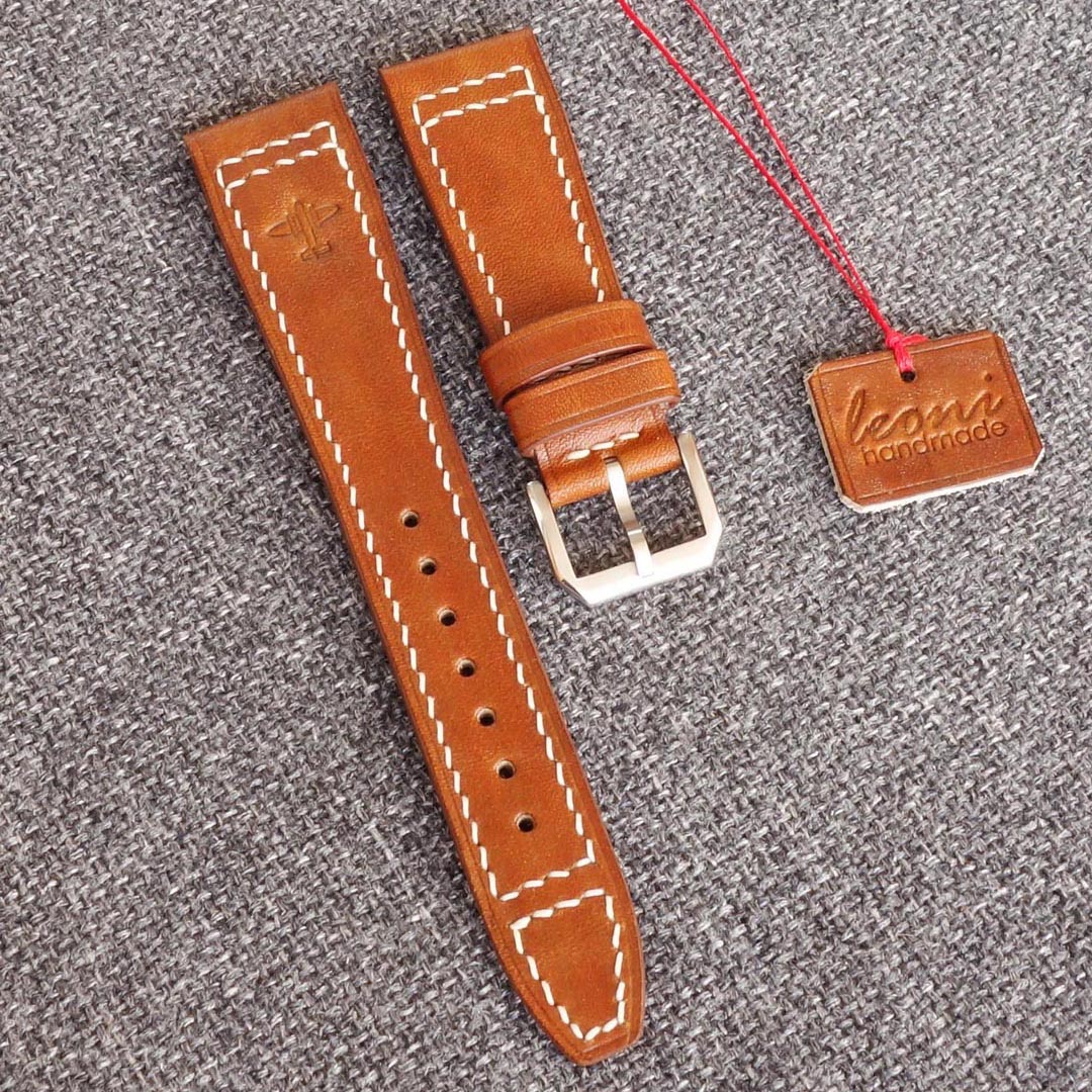Watch strap Pilot / Aviator, beige leather - Image 4