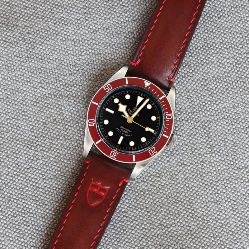 Watch strap for Tudor, mahogany color