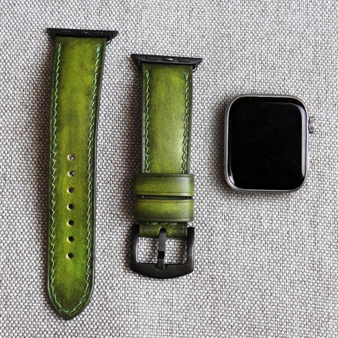 green-olive-leather-apple-watchband-1
