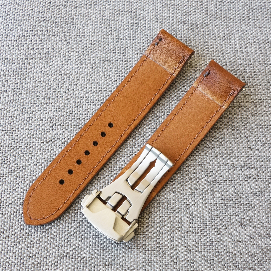 Omega Seamaster light brown leather watch strap 4