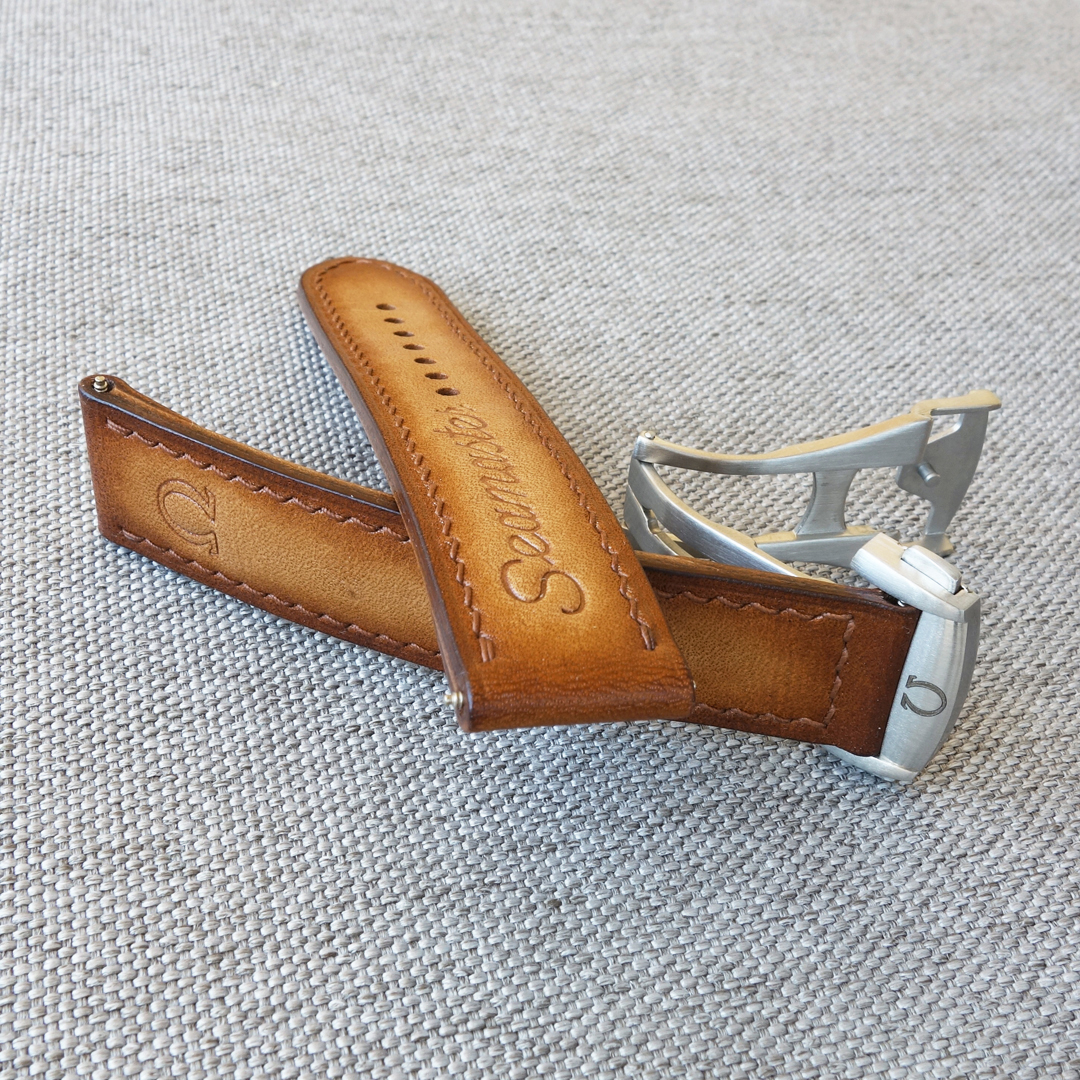 Omega Seamaster light brown leather watch strap 5