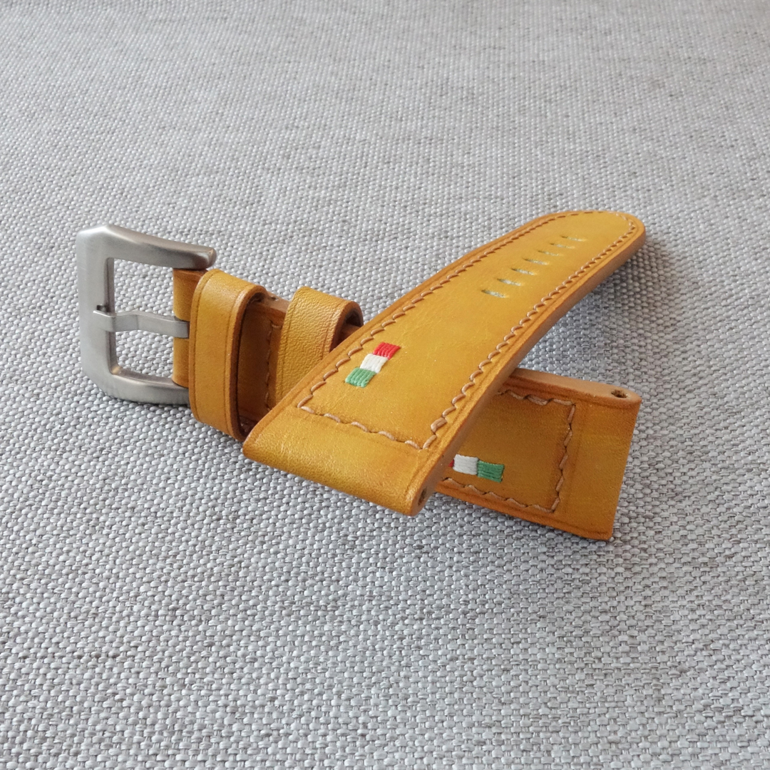 Panerai watch strap, PAM ITA style, yellow-beige - Image 5