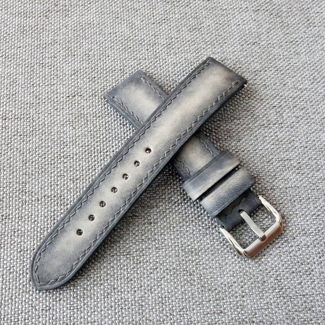 Gray marble leather watchband, 100% handmade strap. Classic style. Fit for many wristwatches. It will be a good addition to your watches: Rolex, Tudor, TAG Heuer, Seiko, Omega, IWC, Breitling, Tissot and other fine models. • Material: Top Quality leather. • Back side - hypoallergenic genuine leather. • Width 18, 19, 20, 21, 22, 23, 24 mm.