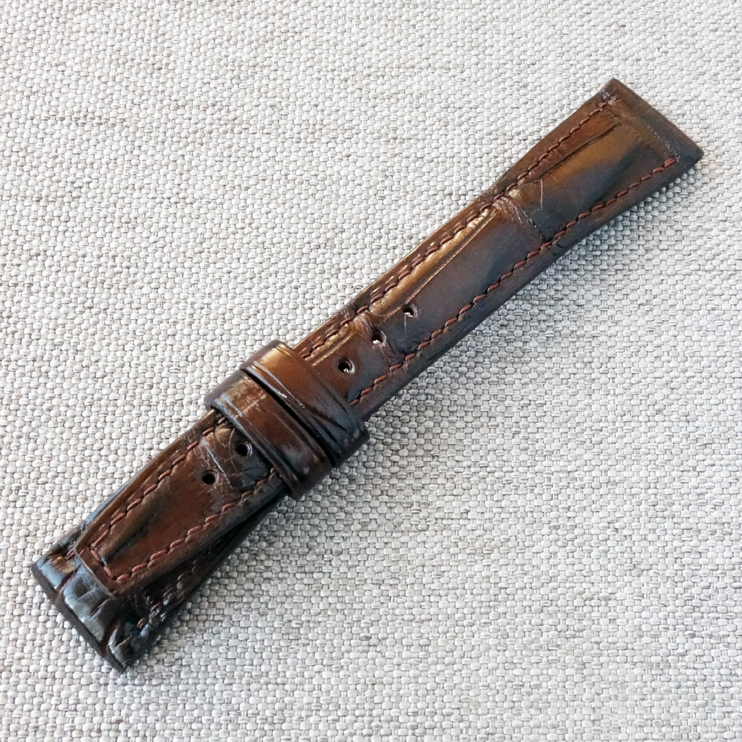 Brown crocodile leather watch strap - Image 5