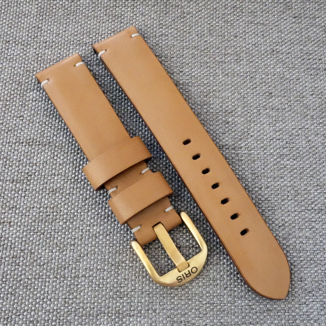 Beige leather watch strap for ORIS Divers Candy - Image 2