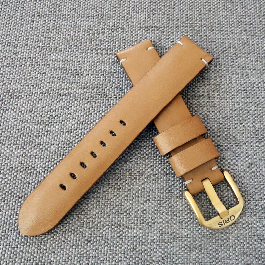 Beige leather watch strap for ORIS Divers Candy - Image 4