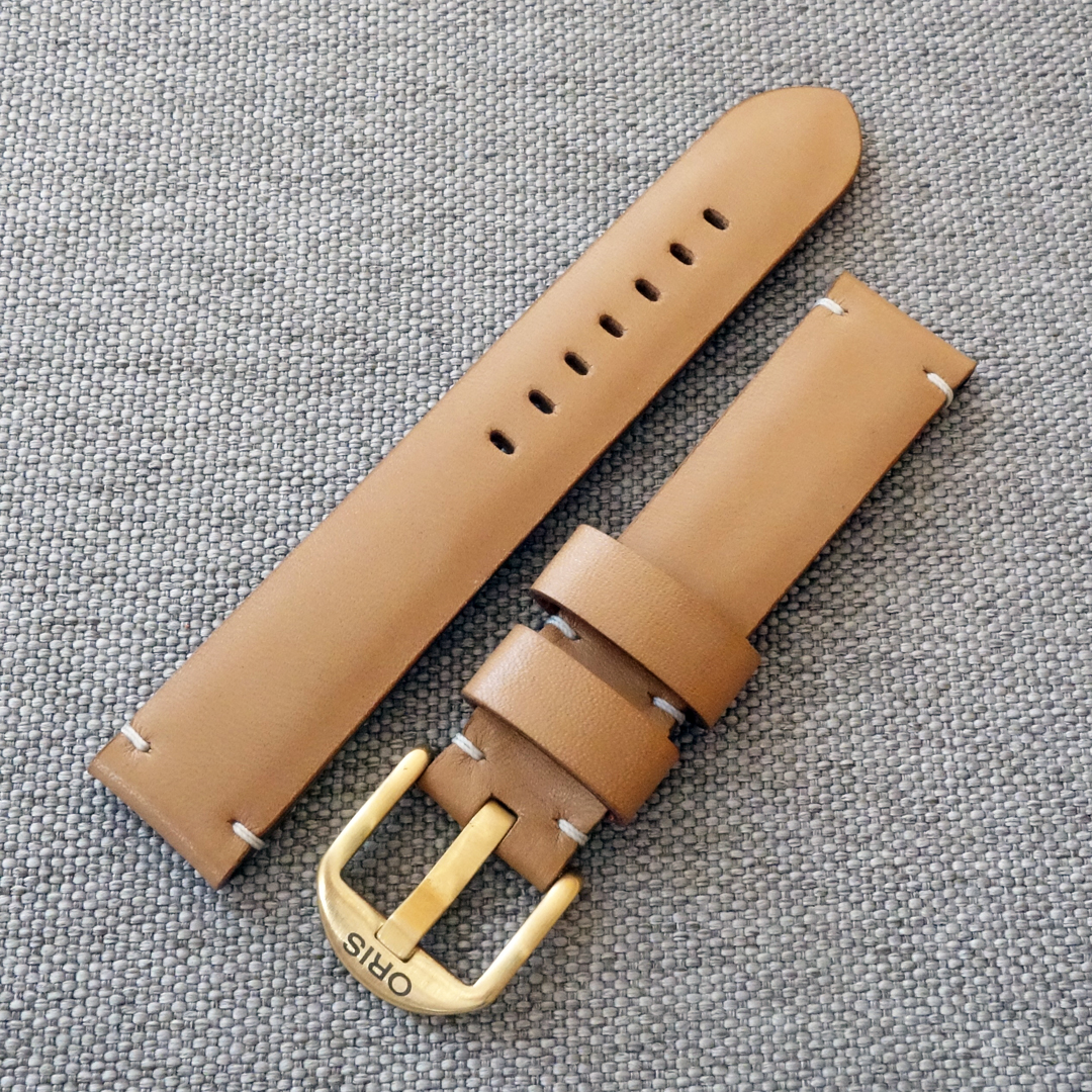 Beige leather watch strap for ORIS Divers Candy - Image 6