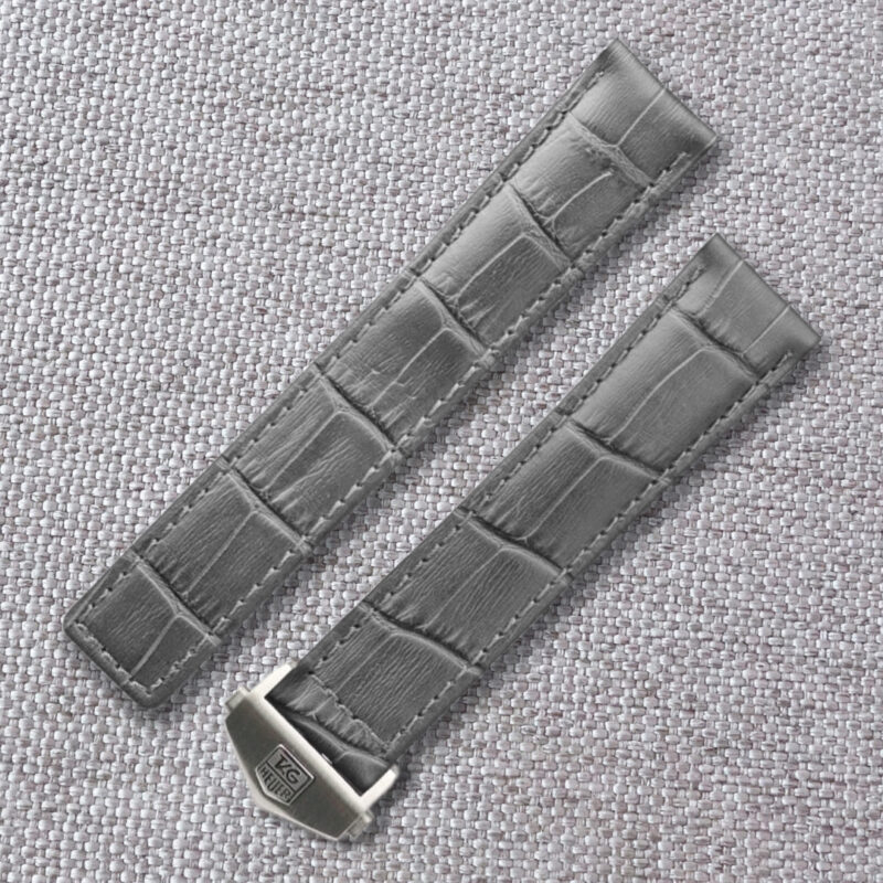 Handmade Gray crocodile alligator watch strap for TAG Heuer, and any watches with deployment clasp. Lug size: 22, 21, 20mm / Clasp width: 18mm Suitable for Breitling models: Carrera, Aquaracer, Formula 1, Monaco Material: top quality genuine crocodile / alligator leather.