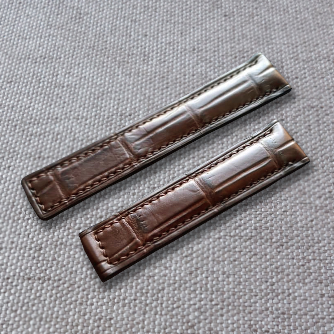 Handmade Brown crocodile alligator leather watch strap for Breitling, and any watches with deployment clasp. Lug size: 24, 22mm / Clasp width: 20mm Suitable for Breitling models: Avenger, B01, Chronomat, Galactic, Navitimer, Superocean, Heritage, Colt, Professional, Blackbird, Transocean Material: top quality genuine crocodile / alligator leather.