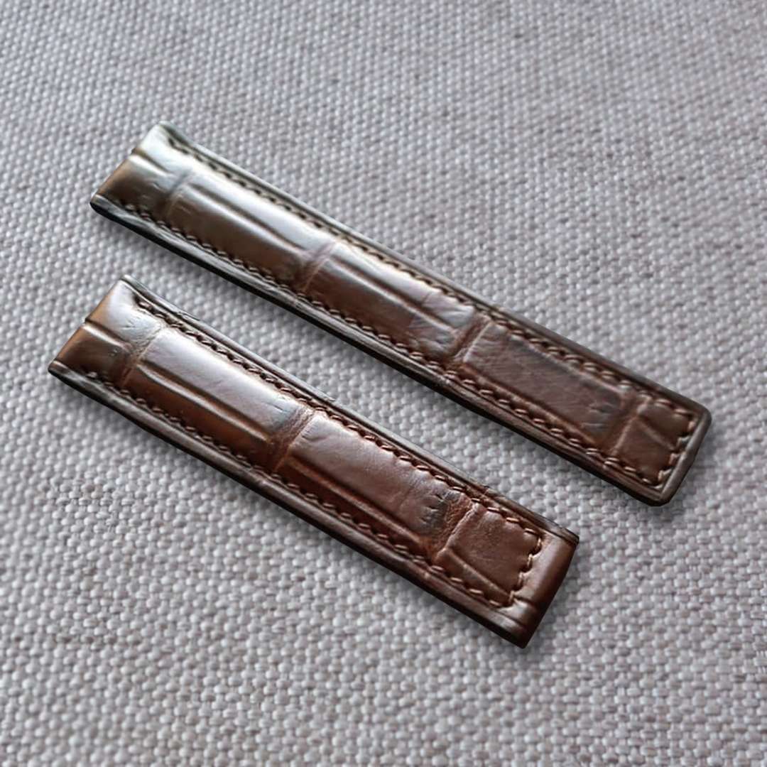 Handmade Brown crocodile alligator watch strap for TAG Heuer, and any watches with deployment clasp. Lug size: 22, 21, 20mm  / Clasp width: 18mm Suitable for Breitling models: Carrera, Aquaracer, Formula 1, Monaco Material: top quality genuine crocodile / alligator leather.