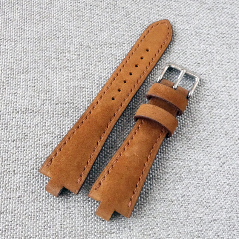 100% handmade watch strap for Bulgari Aluminium, Bvlgari Diagono watch, beige suede, 22x7mm, 24x8mm.